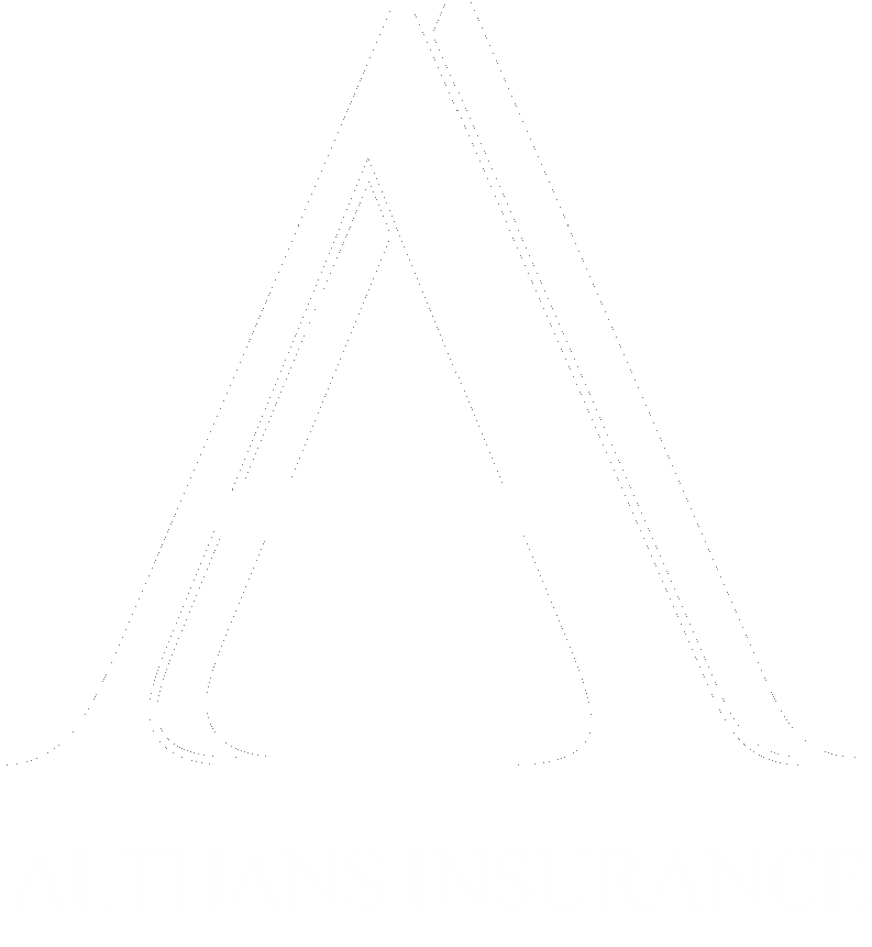 Althans white vertical logo